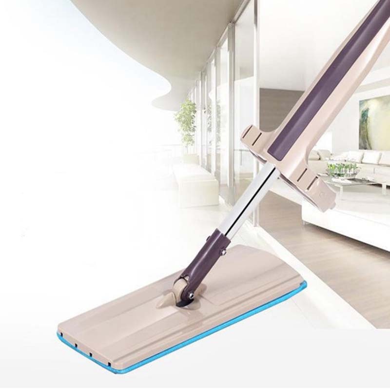 Fregona plana de alta venta, fregona giratoria de acero inoxidable para lavar a mano, fregona giratoria para casa, oficina, herramienta de limpieza, almohadilla de microfibra para suelo de cocina: Default Title