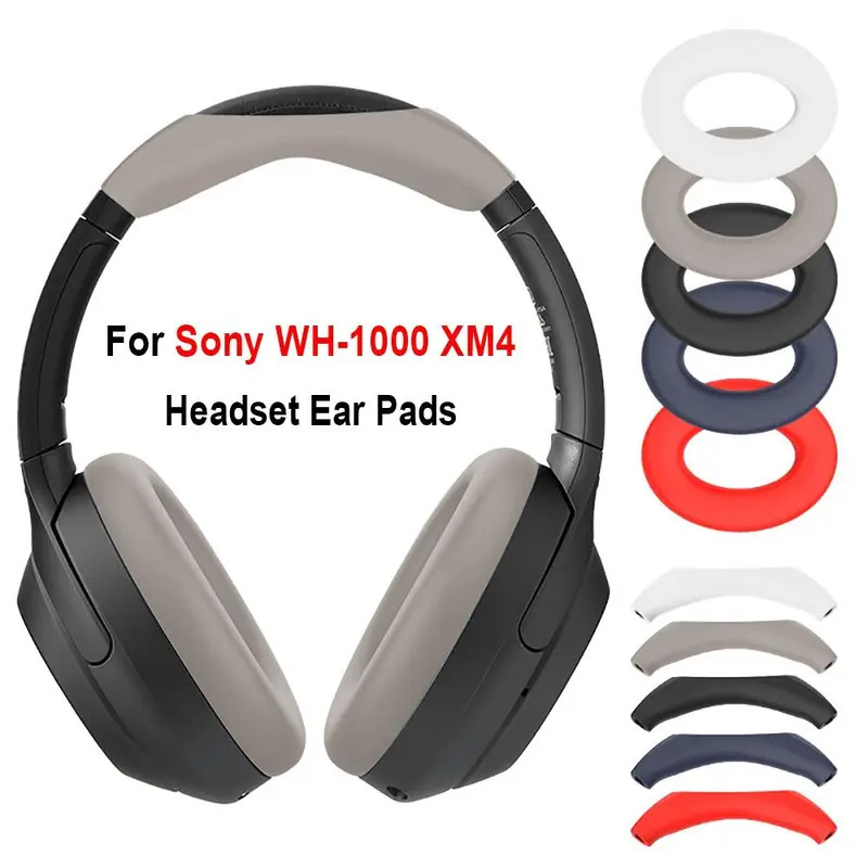 de almohadillas para los oídos, funda protectora de silicona a prueba de golpes para haz de cabeza, antipolvo, suave para auriculares WH-1000XM4
