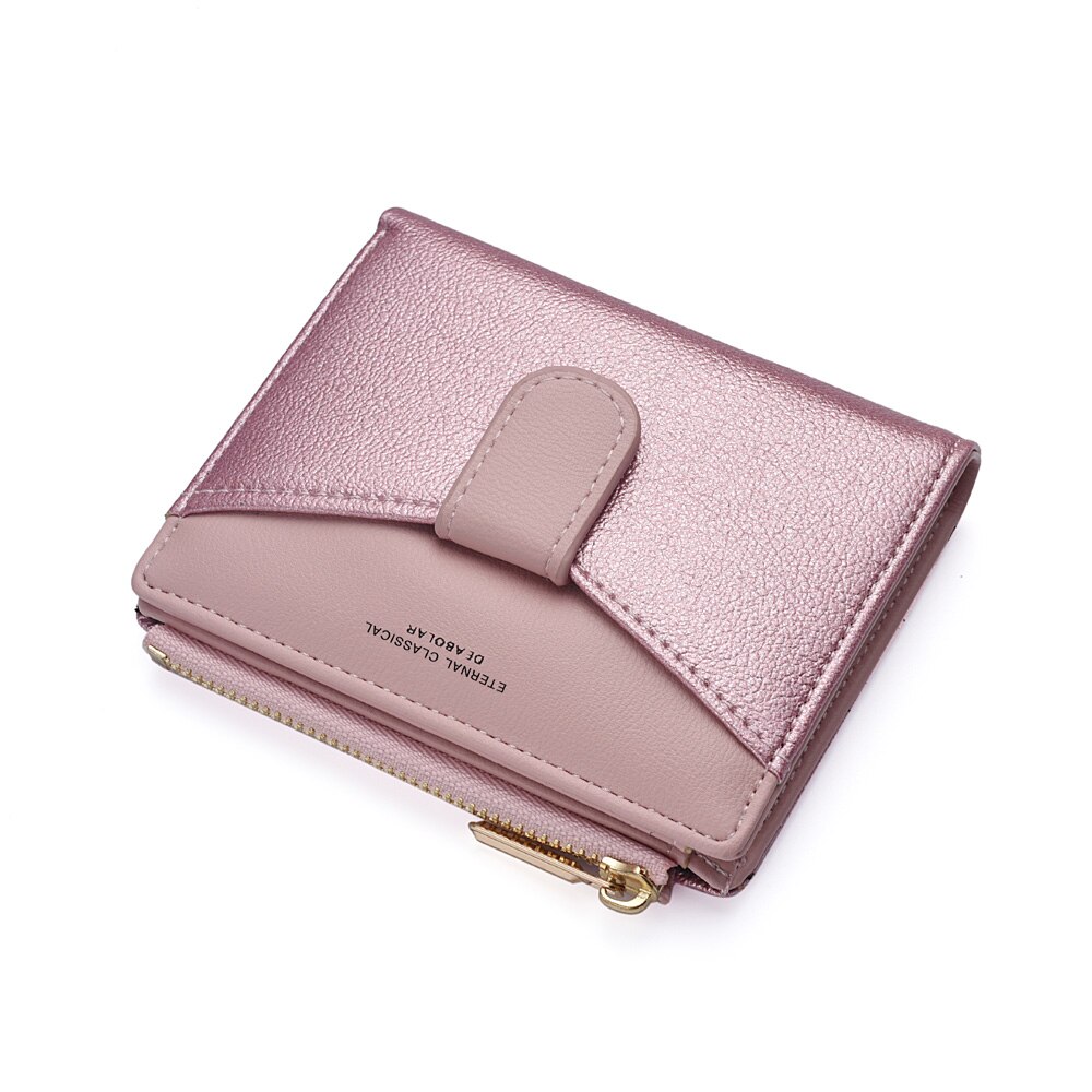 Deabolar doce mulheres magro bolsa de mão bonito fino couro feminino mini marca carteira ferrolho zíper titular do cartão carteiras para mulher