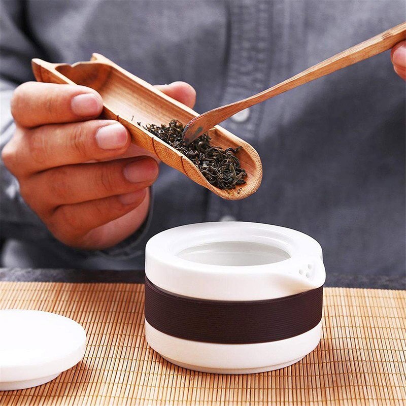 3 st/set keramiska tekoppsset bärbar kung fu tekanna med påse för kontor hem resa tsh shop
