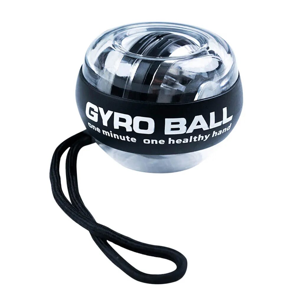 Self-starting Gyro Ball Gyroscopic Power Wrist Ball Forearm Exerciser Arm Hand Muscle Force Trainer Gyroball Home Gym: black