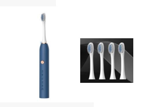 Electric Toothbrush Adult Smart Sonic Vibration Waterproof Toothbrush USB Charging 5-speed adjustment: Dark blue