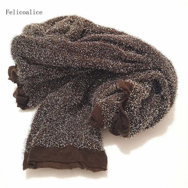 2pcs Silver Nylon Stocking Flowers Material DIY High-density Silk Stocking Making Simulation Flowers Handmade Ronde Flower: 2 Pieces Coffee