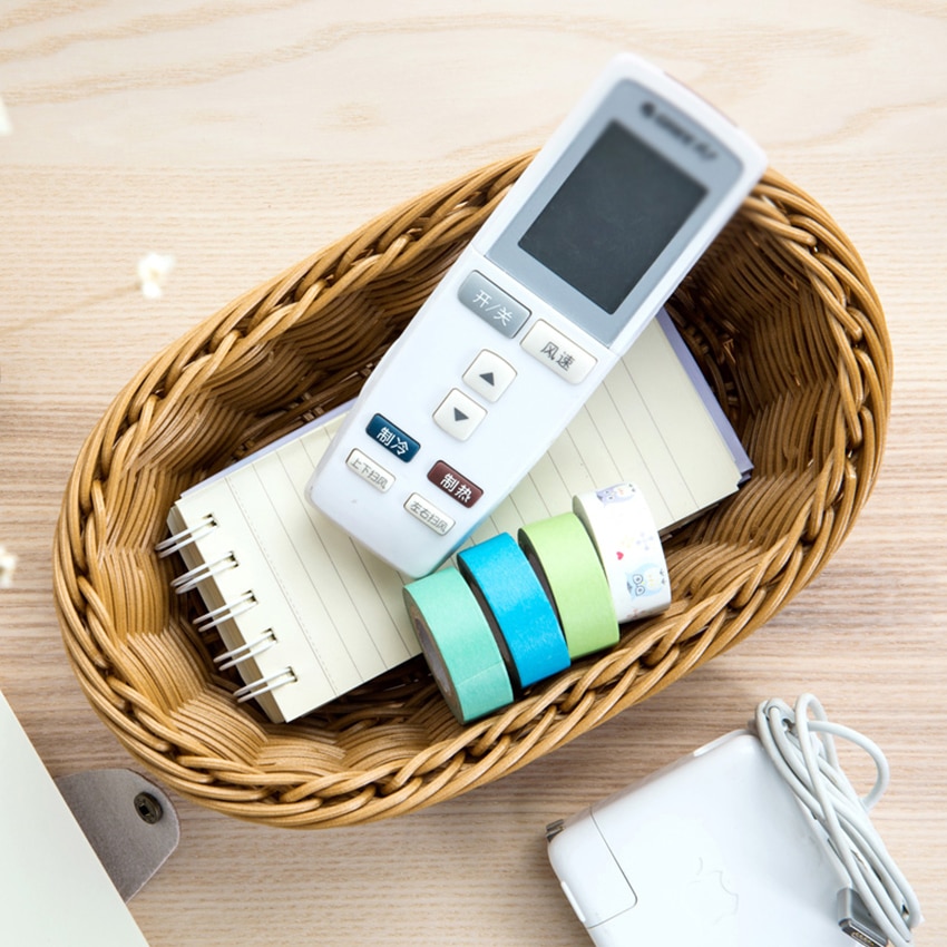 Plastic Wicker Storage Baskets Organizer Container Home and Bathroom Organization Baskets for Cosmetic, Toys, Breads, Tableware