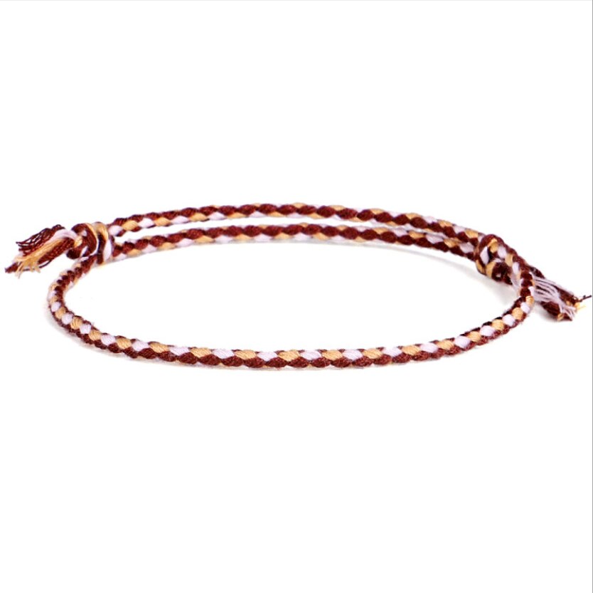 Pulseira de pulseira de corda multicor artesanal para homens étnicos ajustável manguito jóias presente do casal: 8