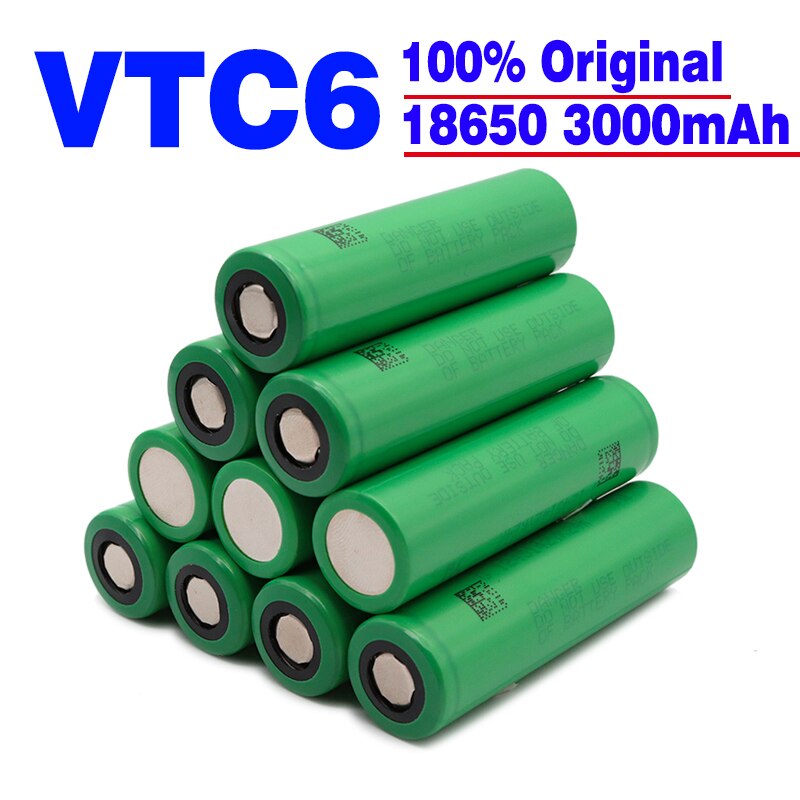 Vtc 6 3,7 v 3000 mah 충전식 리튬 이온 배터리 18650 소니  us18650 vtc 6 30a 장난등 도구