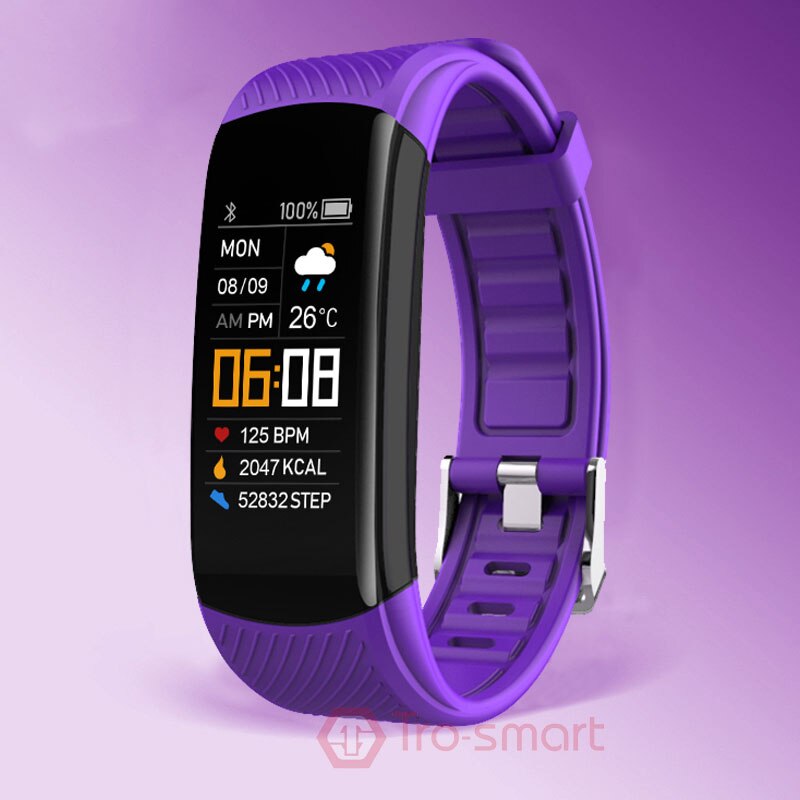C5s digitale ur kvinder mænd sportsure elektronisk led dame armbåndsur til kvinder kvinde ur fitness armbåndsur timer: Mørke lilla