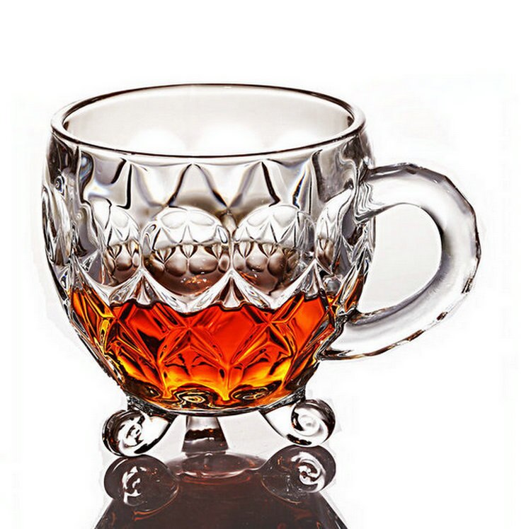 Transparent glas te kaffe vattenkopp blyfri för isdrycker, cocktail, vatten, juice, öl, vin, whisky etc 210ml: Klara pärlor