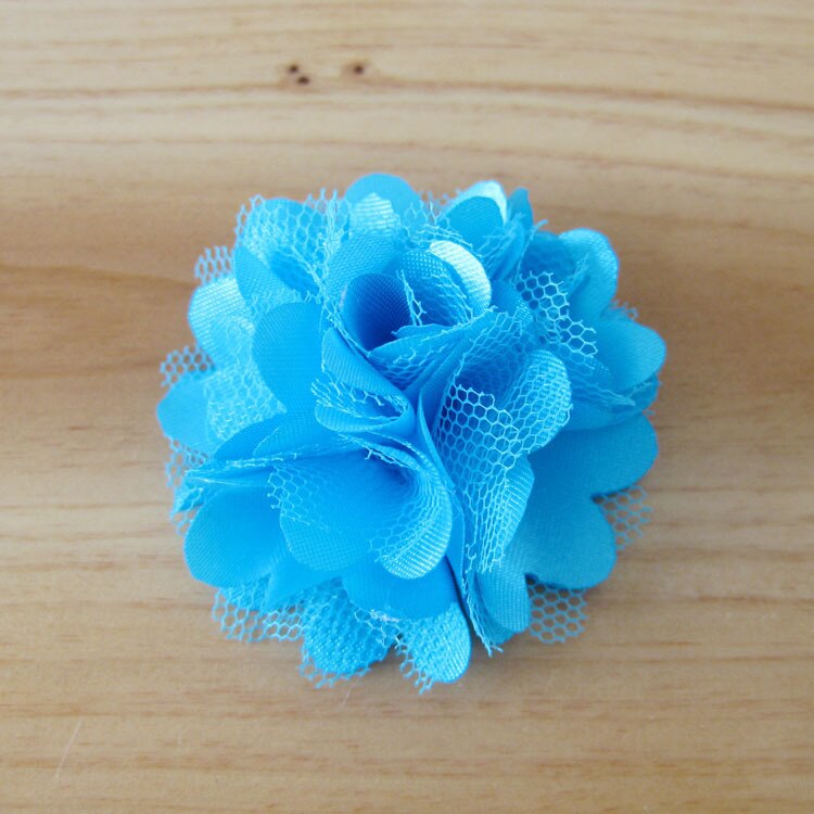 Stoffen bloemen voor hoofdband satijnen gaas rozenbloemen 2 inch 2 " diy bloemen kinderhaaraccessoires 100 stuks/partij