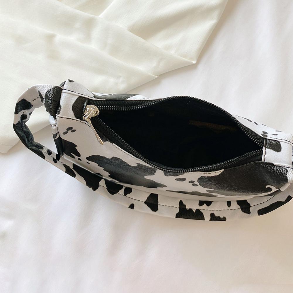 Cow Milk Print Women Handbag Totes Female Casual Underarm Shoulder Bags Popular Simple Female Daily Bag
