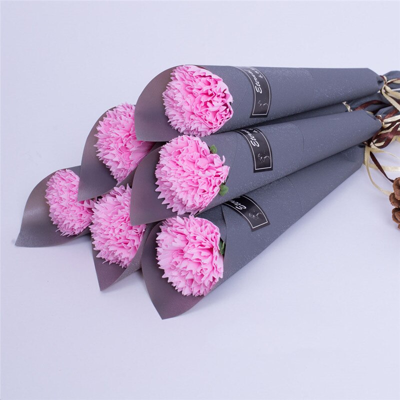 1pc romantiske kunstig såpe rose blomster bukett enkelt nellike for hjemmet bryllup dekor gjør det selv forsyninger valentinsdag: B3