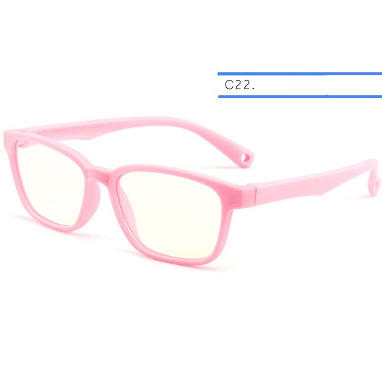Lunettes anti-lumière bleue ivsta pour enfants, verres anti-rayons bleus, verres de jeu,  tr90 verres en silicone avec sangle de correction: C22