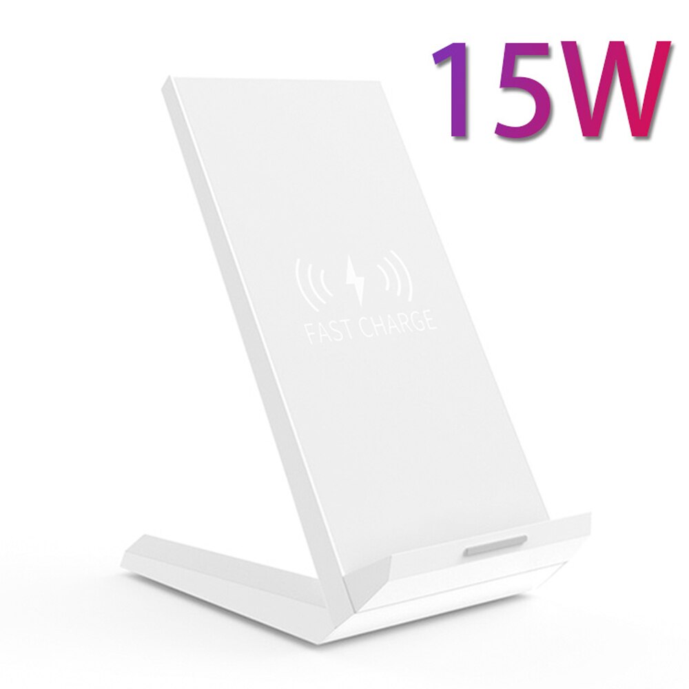 15W Qi Draadloze Oplader Inductie Opladen Dock Station Voor iPhone11 Pro Max XR Samsung S10 Telefoon Houder Carga Inalambrica stand: WHITE