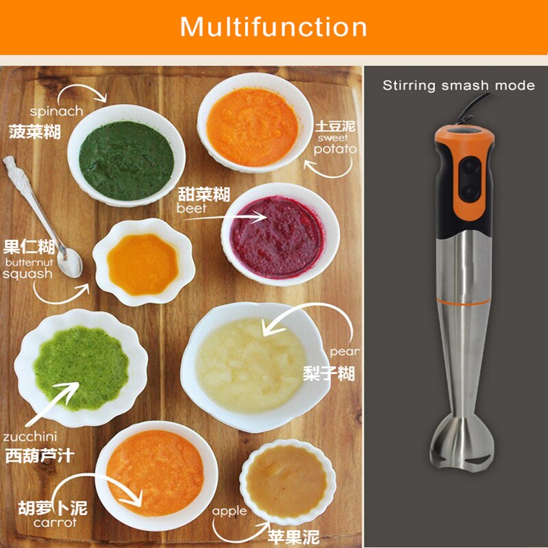 Blender 4 in 1 Mincing Meat Grinder Electric Whisk Mixer Juicer Hand Vegetable Eggs Beater Baby Food Fruit Juice Cooking Machine