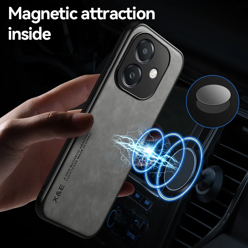 Coque pour OPPO A60 A40 A40M A3X 4G 5G, étui de protection avec support magnétique pour voiture