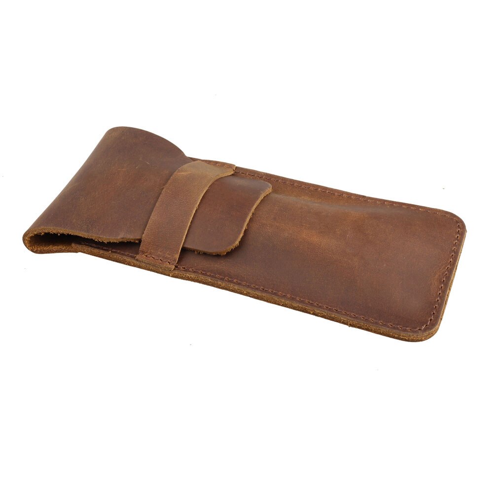Vintage læder 10 huller mundharmonika opbevaringspose brun beskyttende harpe taske hylsterholder bærbar diatonisk harpe taske tilbehør