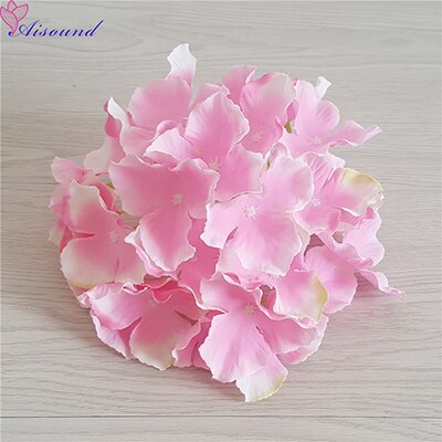 10 Stuks 20Cm Grote Zijden Hortensia Bloem Stem Bloemen Tak Voor Bruiloft Decoratie Diy Bloemen Muur Levert: Pink 1