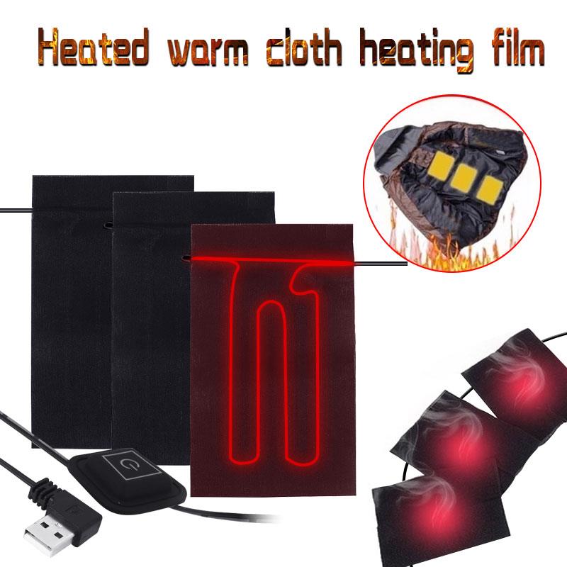 Zwarte elektrische verwarmingsmat, usb, 3 stuks warmer pads, vest, jas, kledingverwarming, thermisch, 3 versnellingen, aangepast kussen, verwarming, doe-het-zelf