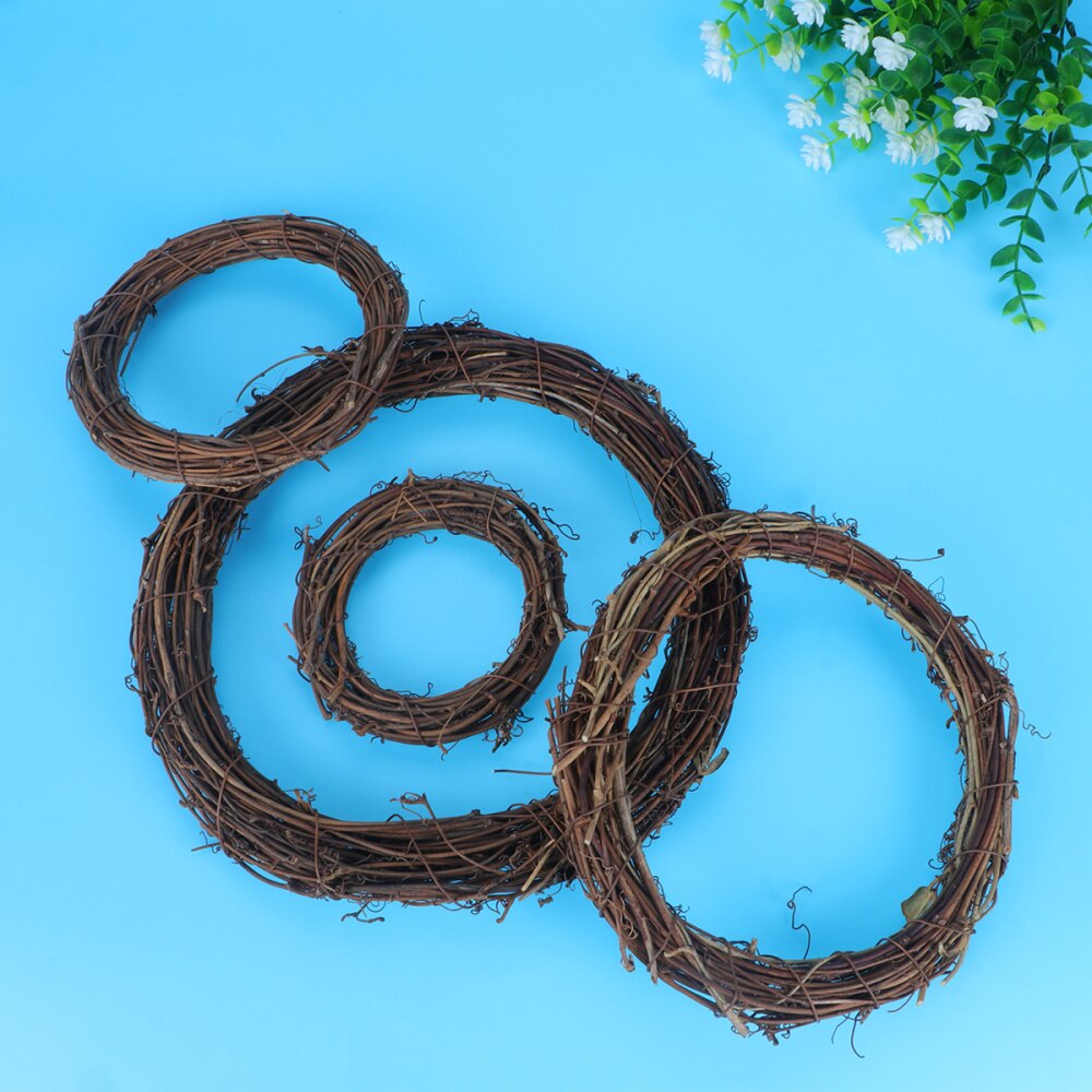 10 pièces 8CM inachevé naturel séché anneau de rotin américain Style campagnard décorations pour intérieur maison fête bricolage décoration