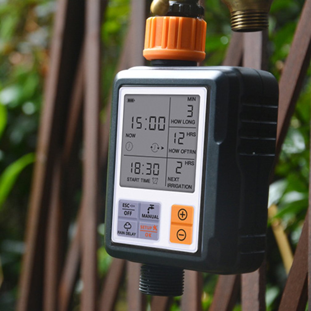 Automatic Programmable Digital Water Timer Large Screen Waterproof For Lawn Watering System Built-in Battery Irrigation Timer