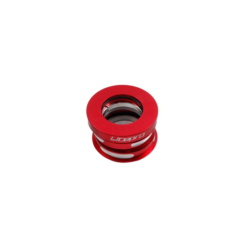 Litepro Folding Bike Headset, Aluminum Alloy Solid 44mm Internal Sealed Bicycle Bearing Headset Accessory Ultra-ligh Headsets: red