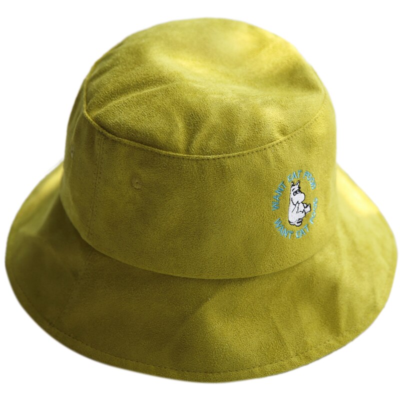 Varm tykkere bomuldsbroderi spand hat fisker hat udendørs rejse hat sol cap hatte til mænd og kvinder: Grøn