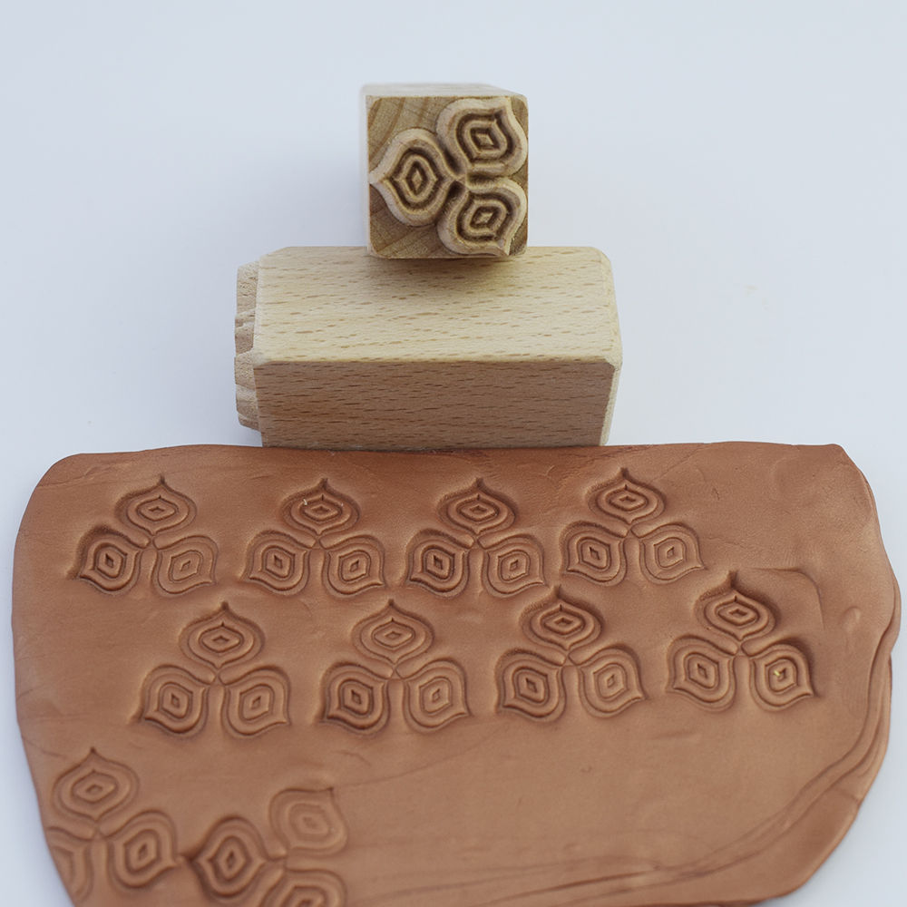 Más sellos de patrón para arcilla, bonita flor, hoja, textura Animal, sello en relieve, bloque de madera, sellos de cerámica, herramienta de arcilla polimérica de cerámica