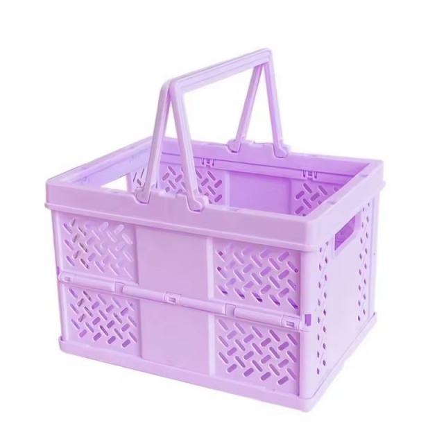 Panier de rangement Pastel pliable, grande boîte de rangement pliable avec poignée pour la cuisine, le salon et l'organisation du bureau, 1 pièce: Argent
