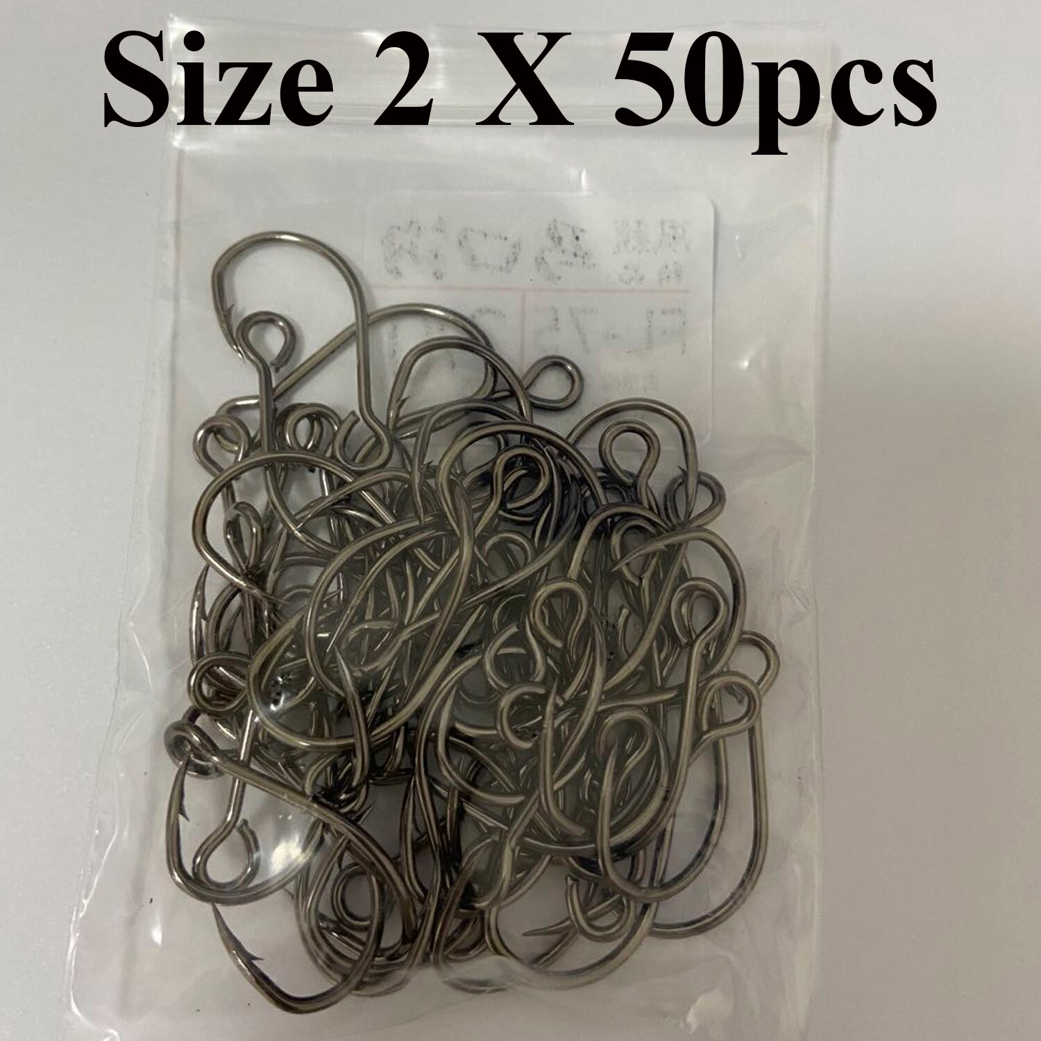 50 Stks/zak #8-#3/0 High Carbon Staal Inline Enkele Haak Grote Eye Vissen Vervanging Haak Vissen Lepel spinner Accessoires: 50pcs size 2