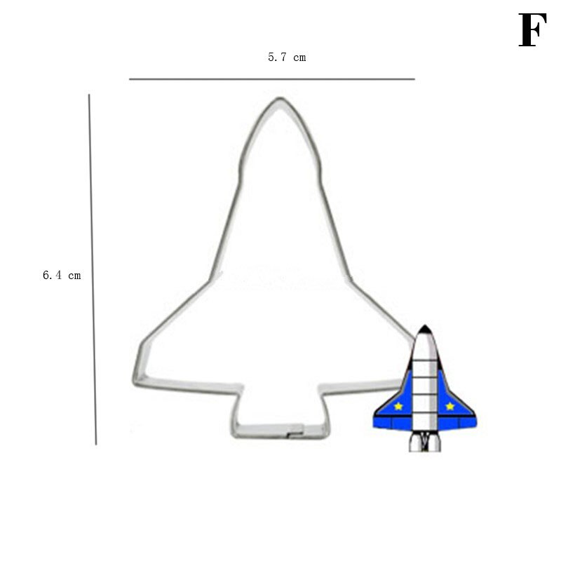Airplane Ship And Train Cookie Tools Cake Stencil Kitchen Cupcake Decoration Template Mold Cookie Coffee Stencil Mold Baking: F