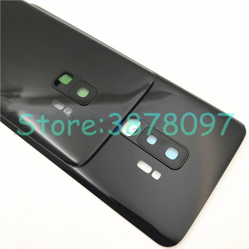 Neue Für Samsung Galaxy S9 G960F & S9 Plus G965 S9 + Zurück Batterie Abdeckung Tür Hinten Gehäuse Fall Ersetzen + hinten Kamera Glas Objektiv + Logo