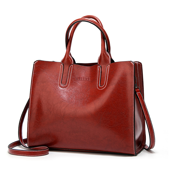 Leder Handtaschen Große Frauen Tasche Casual Weibliche Taschen Stamm Tote Spanisch Schulter Taschen für frauen bolsa feminina: White Red