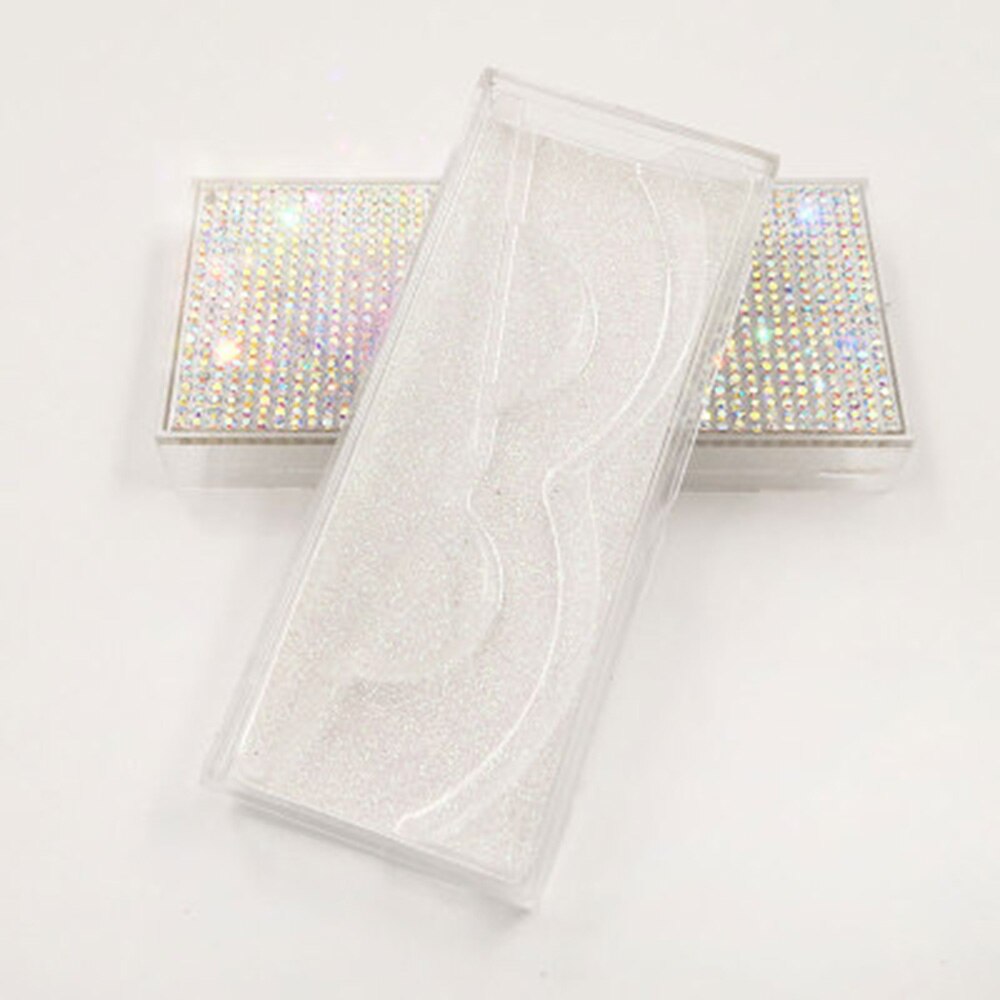 Empty Diamon Eyelash Case Glitter Paper Plastic Eyelash Packaging Box False Eyelash Storage Box With Clear Tray For Eyelash Care: 2