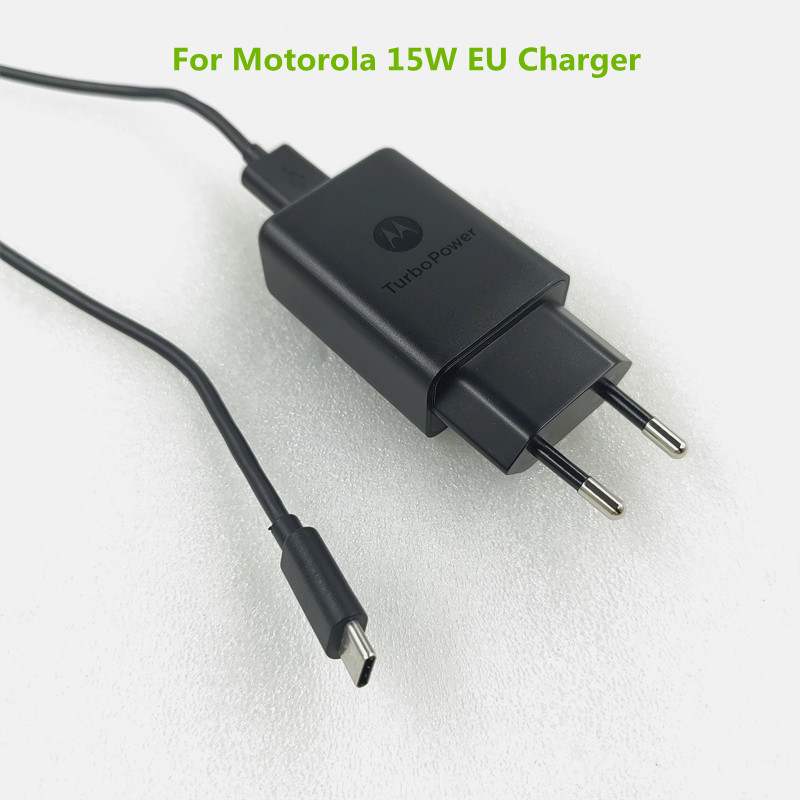 Dla Motorola 15W szybka ładowarka Turbo Power ue wtyczka Adapter 1M Micro USB/typ C kabel do Moto Edge +/G Plus/Razr/G/G9 moc/Z4/G50