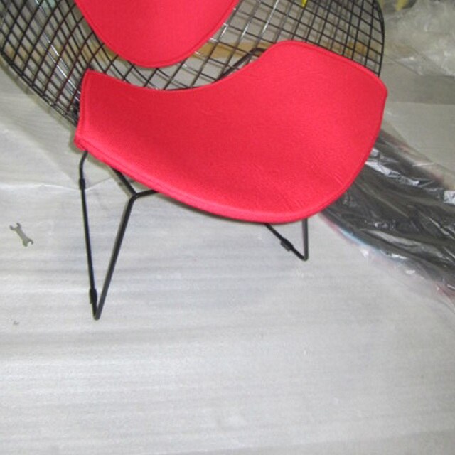 Puder pude til diamant wire stol, sæde pads wire stol pude stol pad pu materiale, kun puden ingen stol: Rød pude