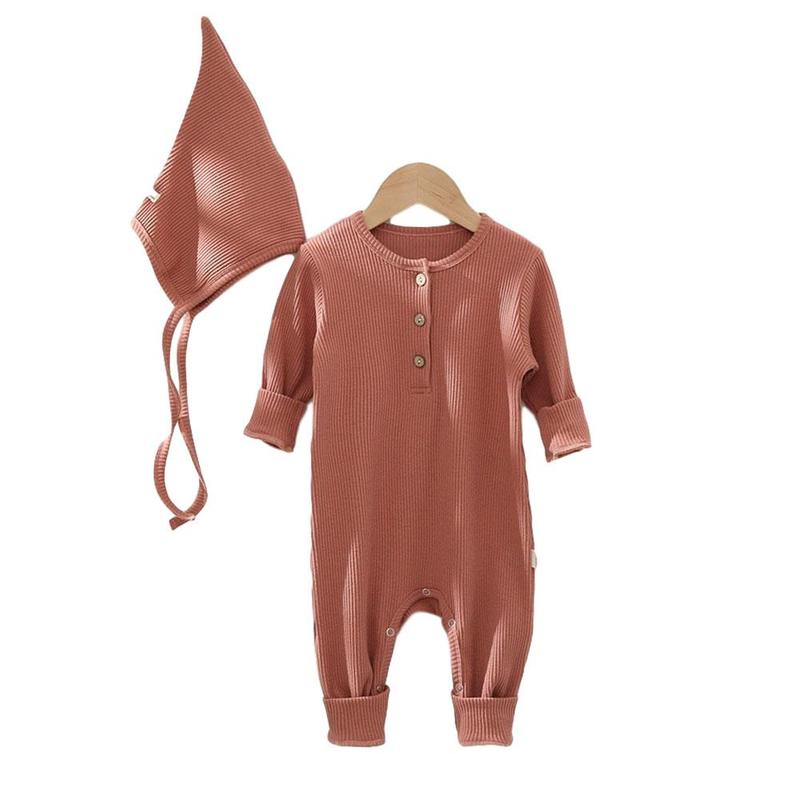 Effen Kleur Een Stuk Romper Voor Zuigelingen En Kinderen Thuis Pyjama En Scheet Kleding Voor Kinderen In De Herfst: Orange / 12-24M