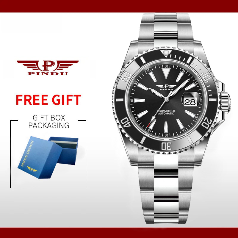 Reloj Hombre PINDU Water Ghost Reloj de pulsera mecánico para Hombre 40MM Reloj automático de cerámica de lujo para Hombre Relojes Masculino