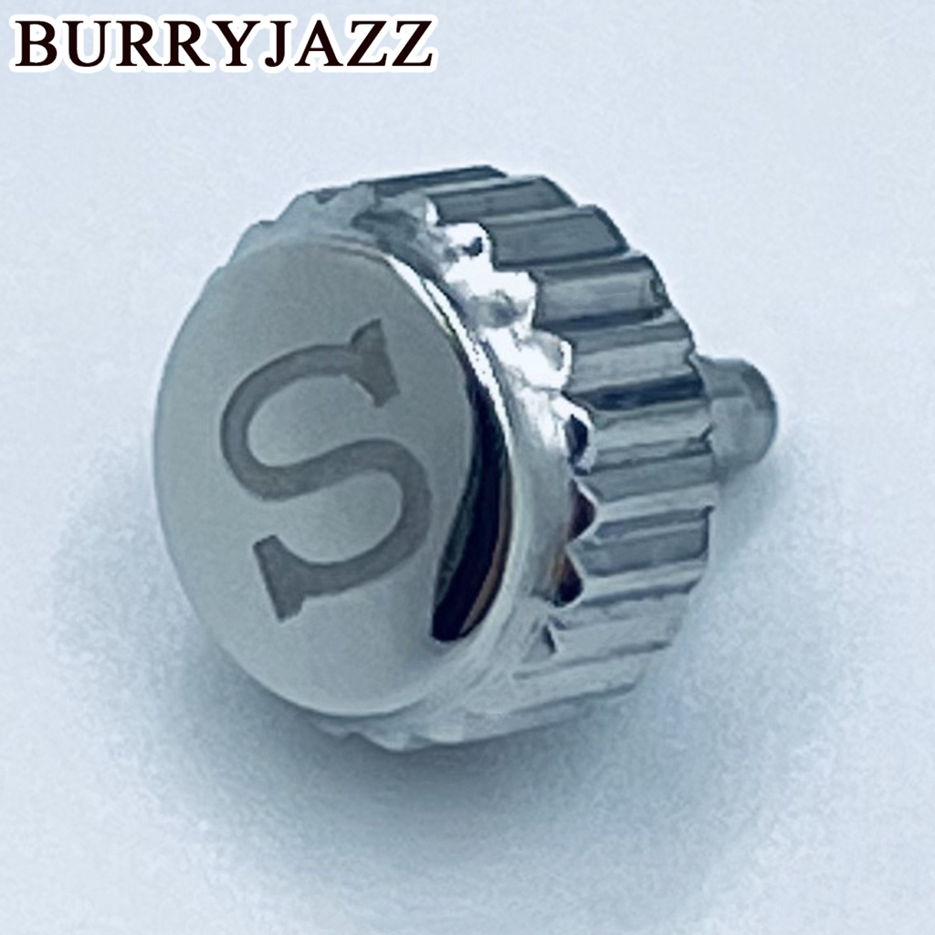 BURRYJAZZ Silber Uhrenkronen Uhrenteile Ersatz S Krone und ohne S Krone Edelstahl für NH34 NH35 NH36 Uhrwerk: Fluoreszenz Gelb