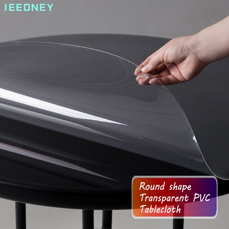 Nappe de protection de Table ronde en PVC, imperméable, transparente, verre souple, résistant à la chaleur, en plastique, 1mm d'épaisseur