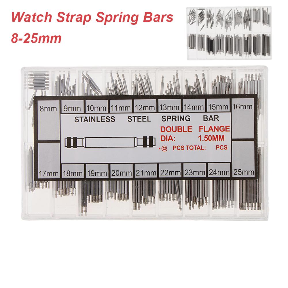 8-25mm Watchmaker Watch Band Spring Bars Strap Bracelet Link Pins Stainless Steel Repair Kit Tool Sets Accessories