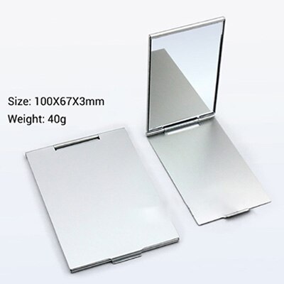 Ultra-thin makeup mirror makeup mirror cosmetic makeup bag rectangular foldable compact makeup folding mirror: S