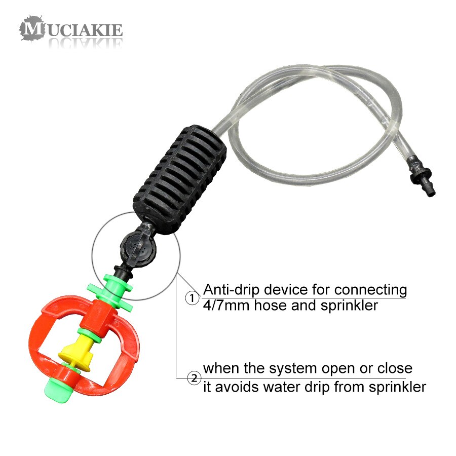 MUCIAKIE 20PCS Anti Drip Device Anti-drip Valve Garden Irrigation Sprinkler Connector 6mm 7.5mm to 1/4'' (4/7mm) Barb Micro
