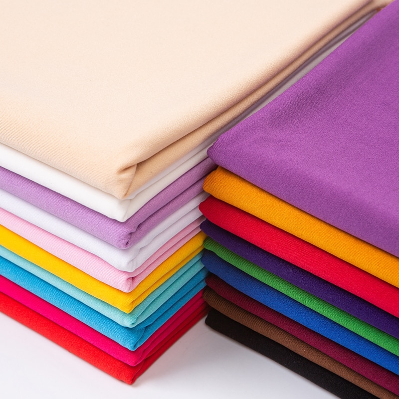 Hohe-festigkeit Gestrickte vier-seitige strecken Milch Seide Spandex Stoff Leistung tanzen Kleidung Sofa Stuhl Abdeckung Einfarbig stoff