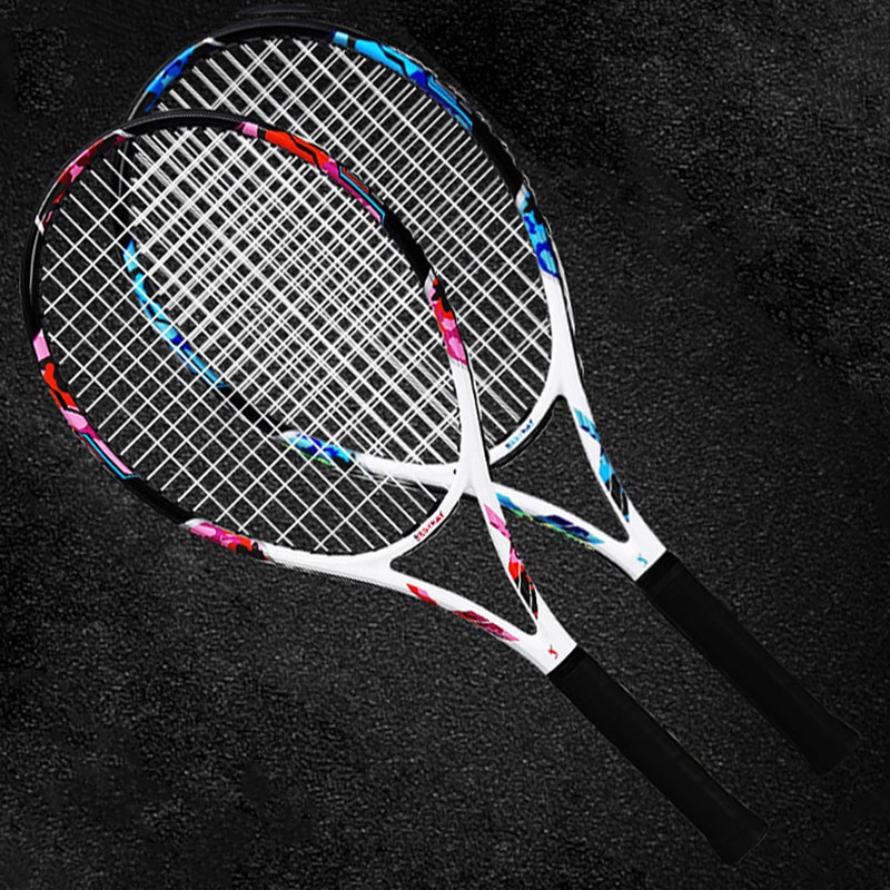 Carbon Tennis Rackets Strings Bags 102SqIn Training Racquet Adult Tenis Racket 50-59LBS Padel Sports