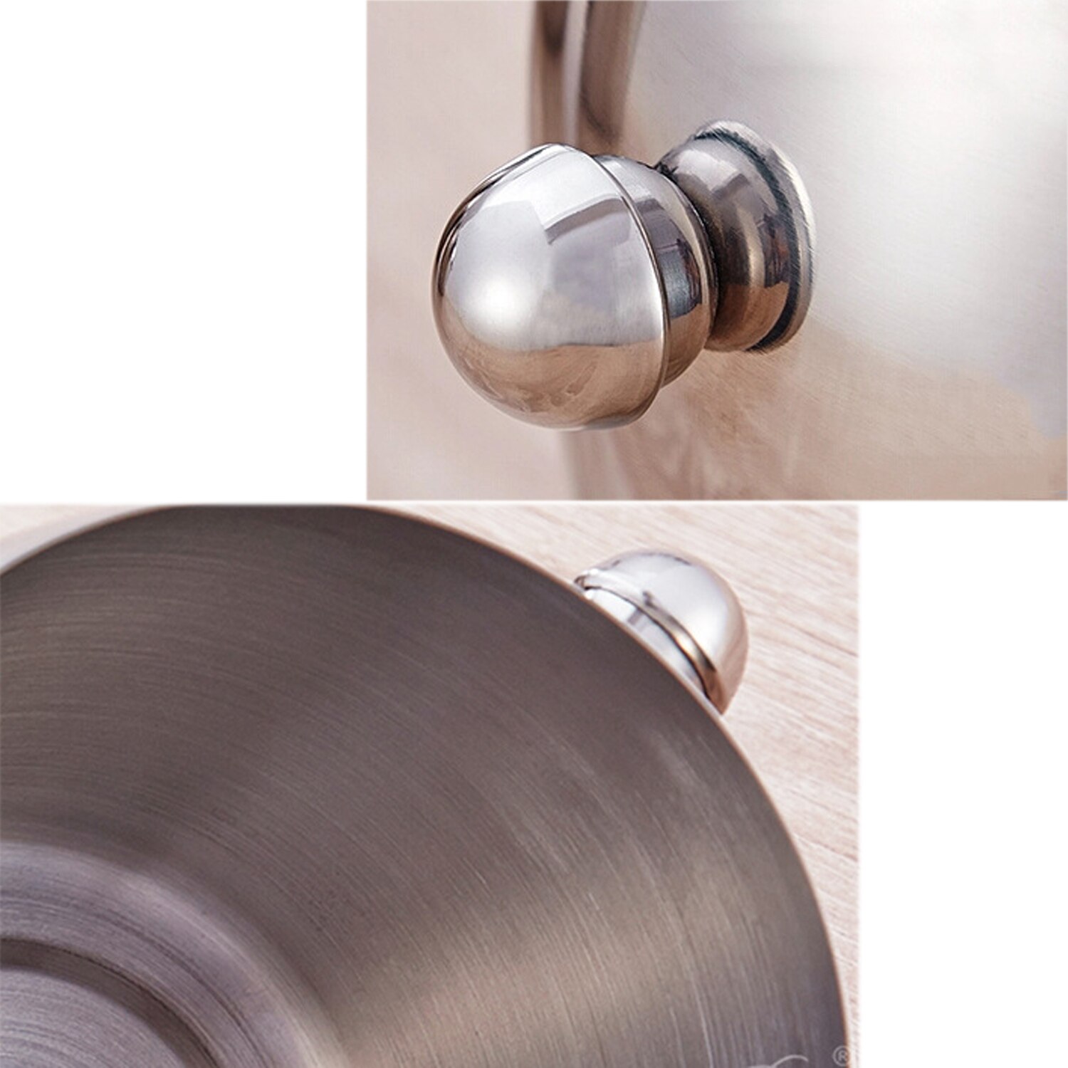 Behokic 1L Stainless Steel Ice Bucket Bar Pub Wine Beer Champagne Whisky Cooler Bottle Cubes Bucket Container Round Side Handle