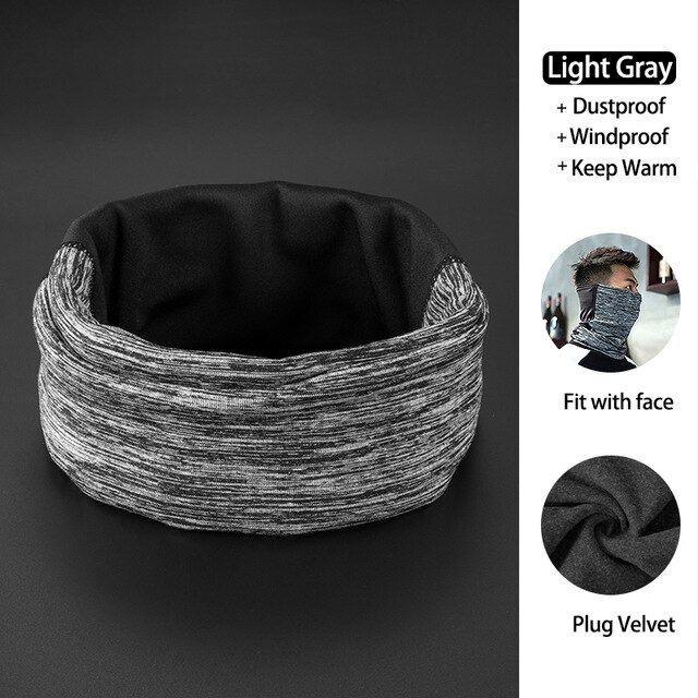 ROCKBROS-mascarilla de Ciclismo de invierno, Bandana transpirable a prueba de viento, máscara facial cálida, gorro térmico de lana para el cuello: Light Gray 1PCS