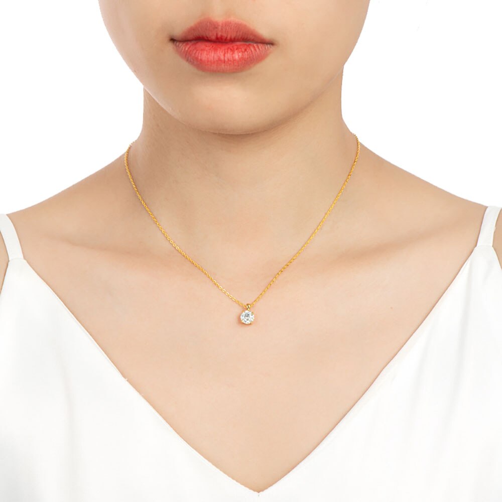 Collana con ciondolo Moissanite Color oro 1 carato reale 1 carato 100% argento Sterling 925/oro 18 carati regalo di gioielleria raffinata