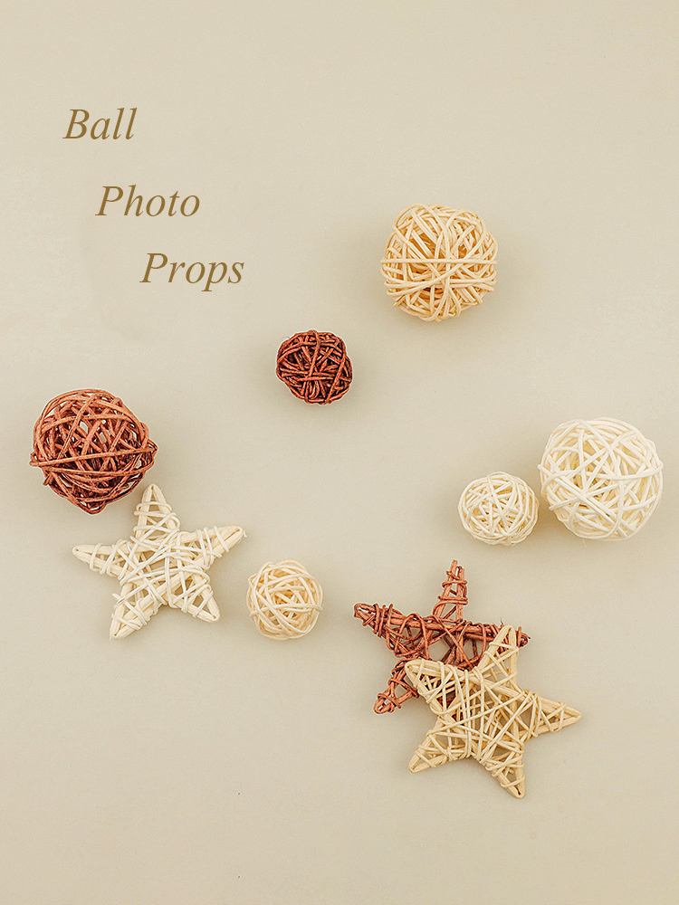 9 unids/set bolas de mimbre Natural estrella ins accesorios de fotografía accesorios de fondo para decoración del hogar de estudio fotográfico