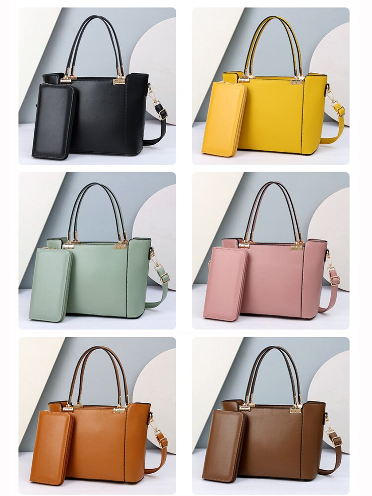 Leder Geldbörsen und Handtaschen Luxus setzt Taschen für Frauen Modische Schulranzen Handtasche Weibliche Taschen