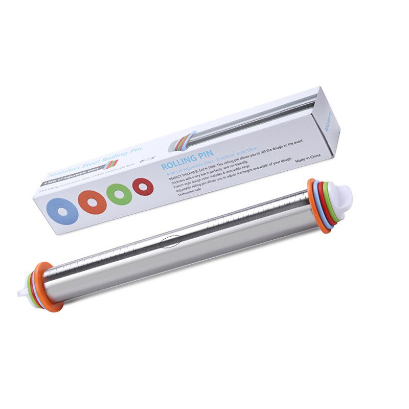 Rodillo de acero inoxidable de silicona para hornear, estera de pastelería, utensilios de cocina para hornear masa, Pizza, pasteles, Pasta y galletas: Rolling Pins 1